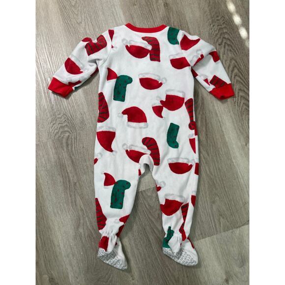 Carter's Baby‎ Christmas Fleece Footed Pajamas Red Size 18 Months - Picture 6 of 10